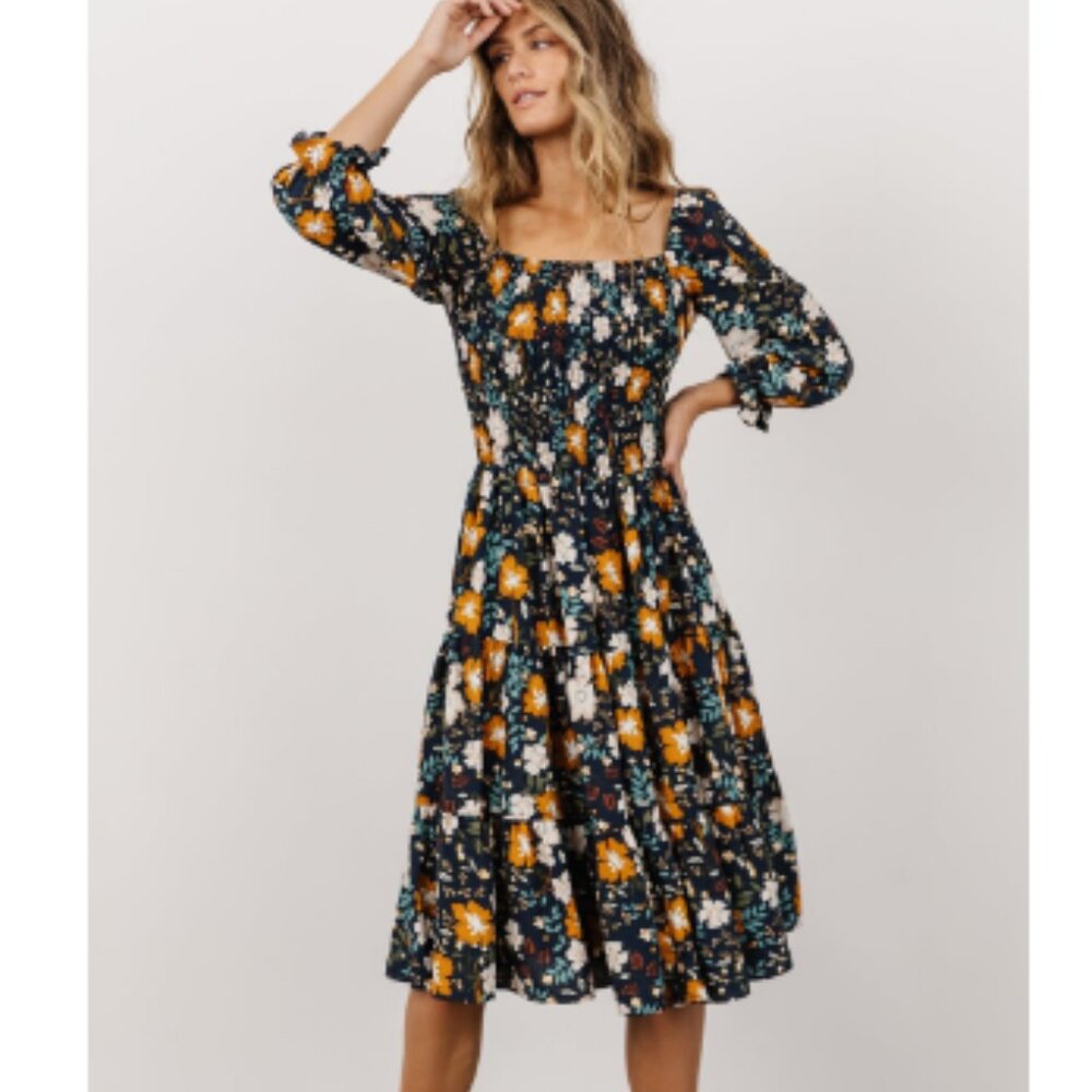 Baltic Born- Marta Smocked Midi Dress